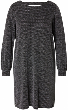 ONLY Carmakoma Pletené šaty 'CARCAROL'  čierna / strieborná