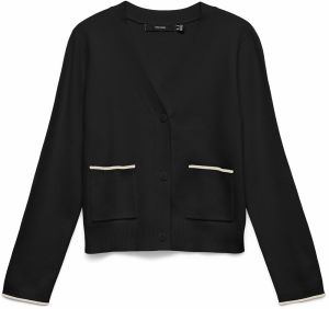 VERO MODA Kardigán 'VMGold'  čierna / biela