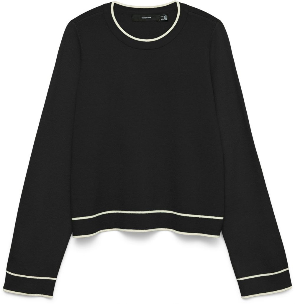 VERO MODA Sveter 'VMGold'  čierna / biela