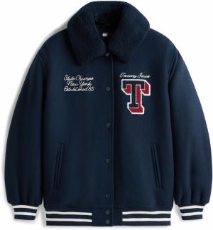 Tommy Jeans Prechodná bunda  námornícka modrá / krvavo červená / biela