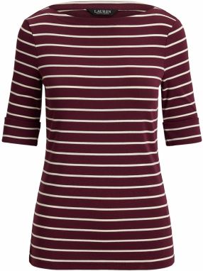 Lauren Ralph Lauren Tričko  burgundská / biela
