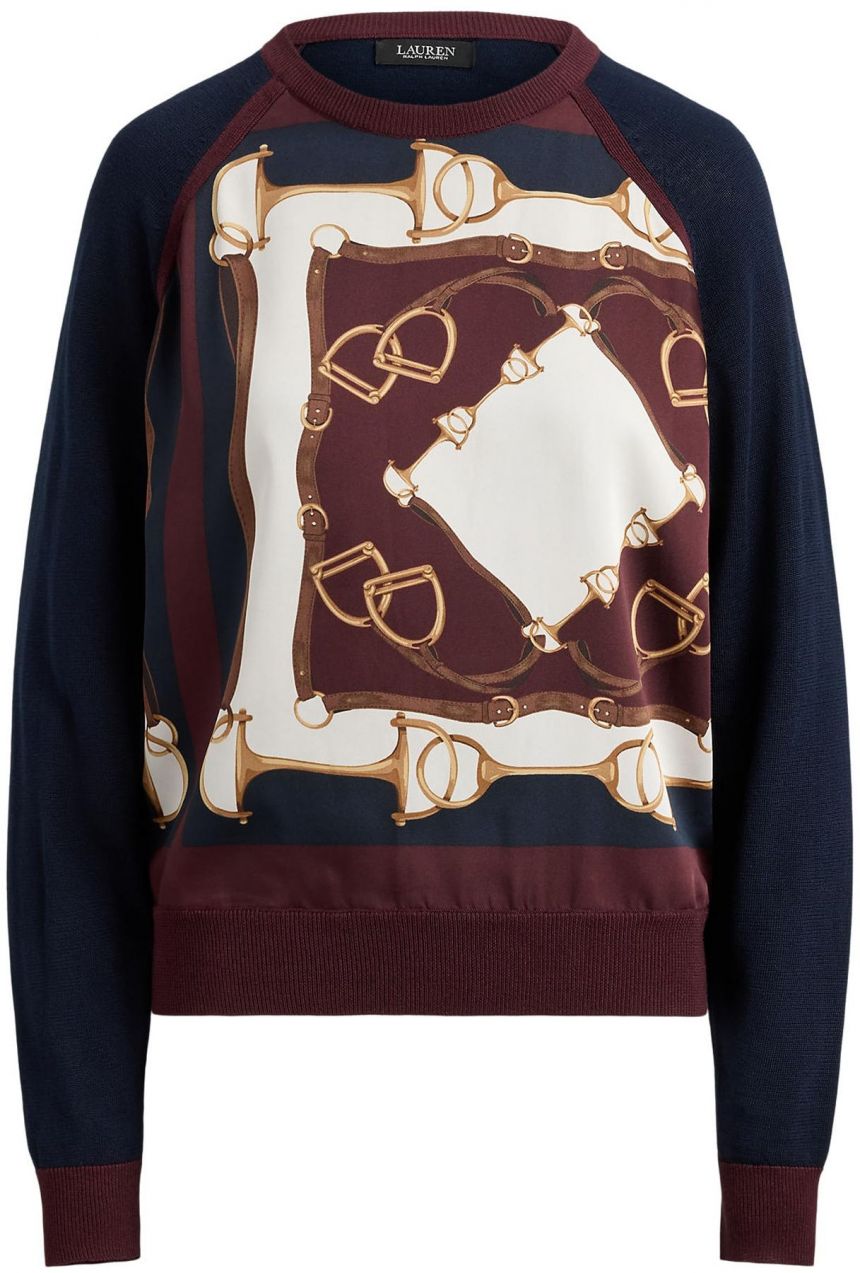 Lauren Ralph Lauren Sveter  námornícka modrá / hnedá / burgundská / biela
