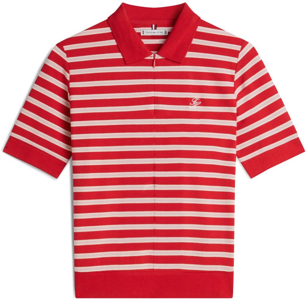 TOMMY HILFIGER Tričko  pastelovo ružová / červená / biela