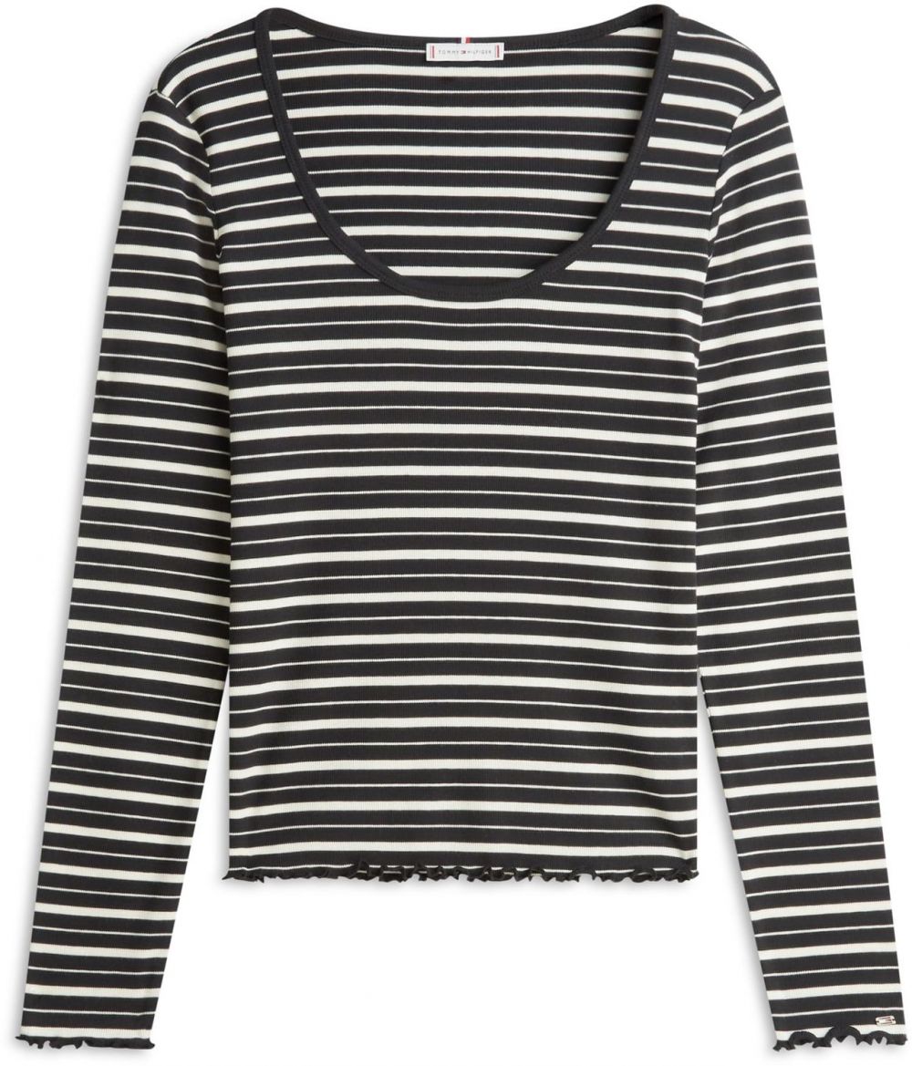 TOMMY HILFIGER Tričko  čierna / biela