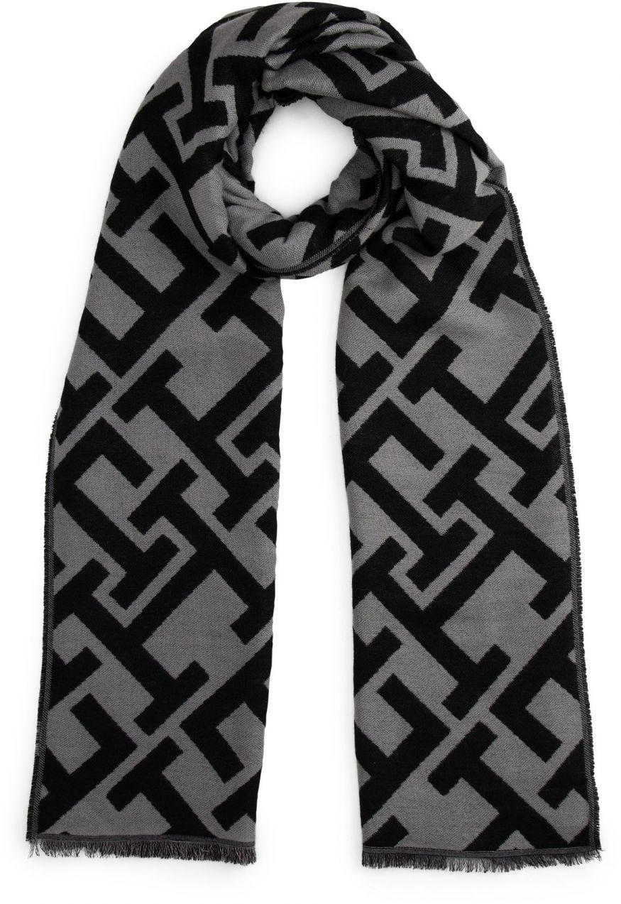 TOMMY HILFIGER Šál  tmavosivá / čierna