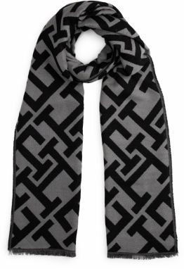 TOMMY HILFIGER Šál  tmavosivá / čierna