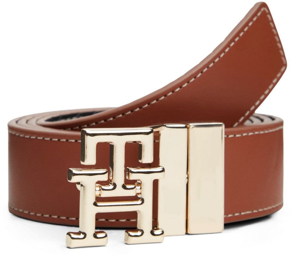 TOMMY HILFIGER Opasky  hnedá / zlatá / čierna