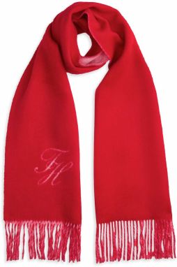 TOMMY HILFIGER Šál  červená / biela ako vlna
