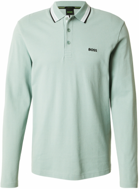 BOSS Tričko 'Plisy'  mätová / čierna / biela