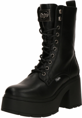 BUFFALO Šnurovacie členkové čižmy 'MILA'  čierna