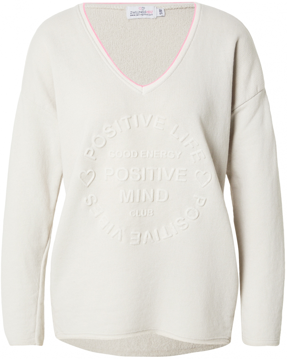 Zwillingsherz Mikina 'Positive Mind'  svetlobéžová