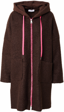 Zwillingsherz Flisová bunda 'Neon'  čokoládová / svetloružová