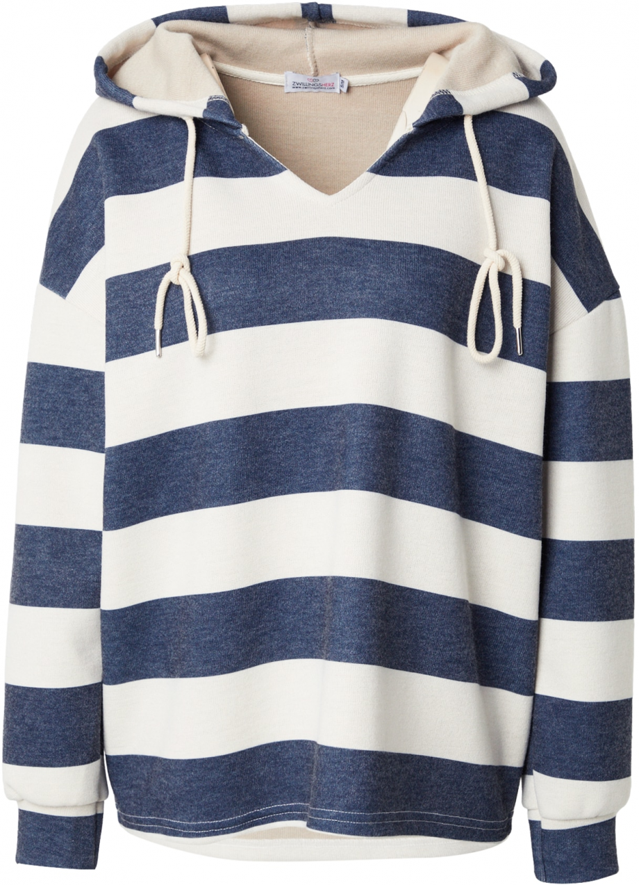 Zwillingsherz Mikina  námornícka modrá / biela