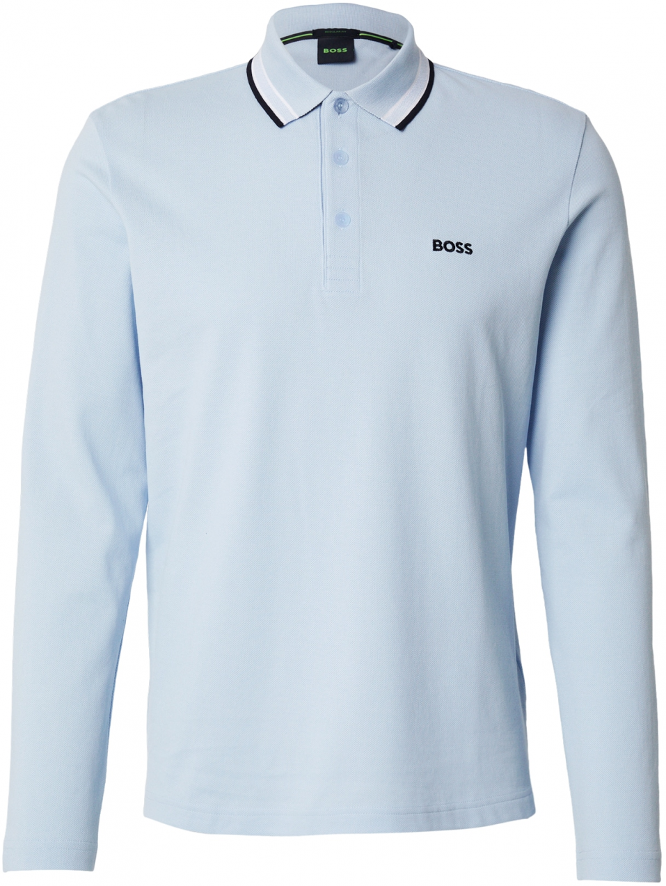 BOSS Tričko 'Plisy'  svetlomodrá / čierna / biela