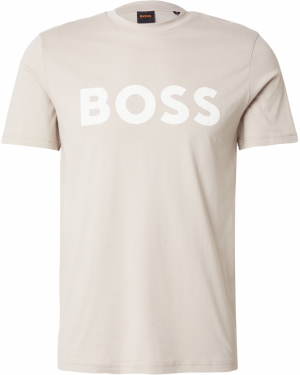 BOSS Tričko 'Thinking 1'  tmavošedá / biela