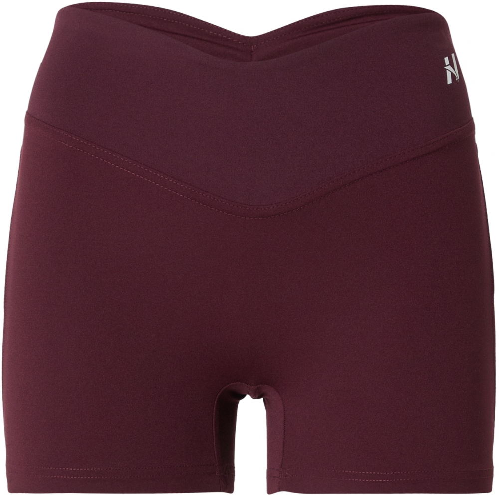 NEBBIA Športové nohavice  vínovo červená / biela