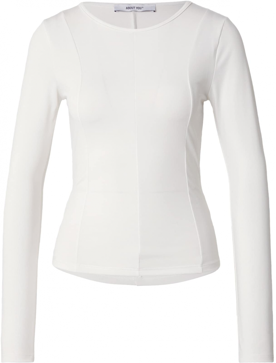 ABOUT YOU Tričko 'Line'  šedobiela