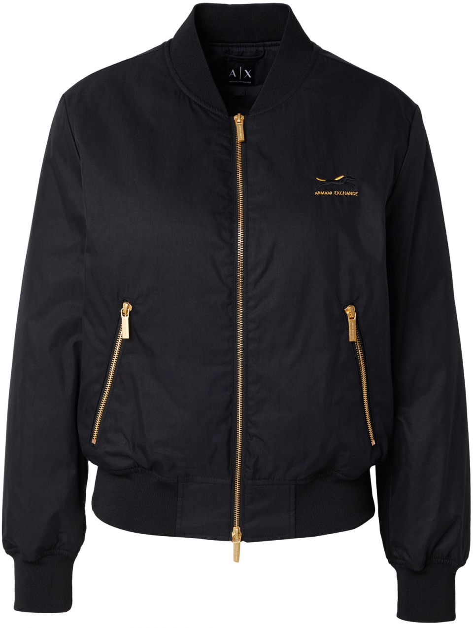 ARMANI EXCHANGE Prechodná bunda  zlatá / čierna