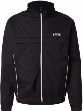 BOSS Športová bunda  čierna / biela