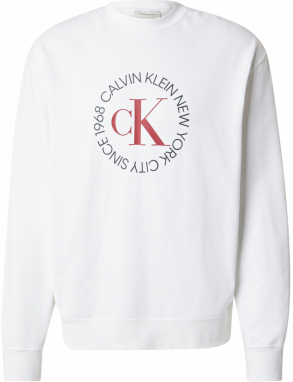 Calvin Klein Jeans Mikina  červená / čierna / biela