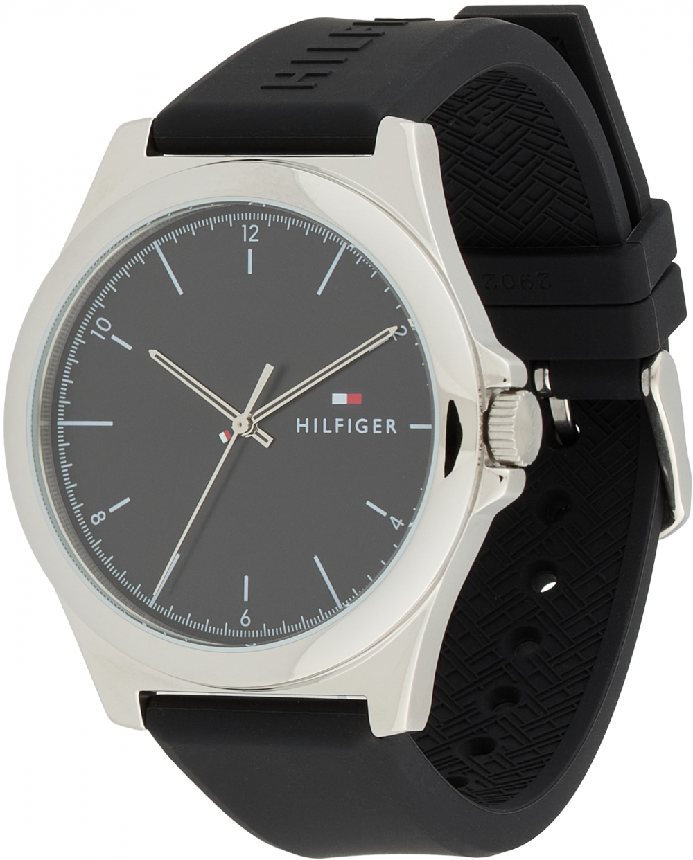TOMMY HILFIGER Analógové hodinky 'NORRIS'  čierna / strieborná