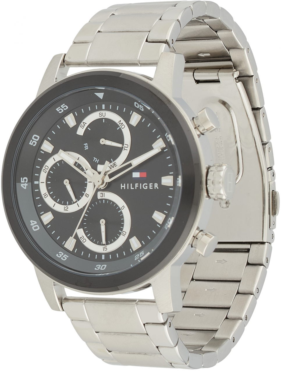 TOMMY HILFIGER Analógové hodinky 'ROCKY'  čierna / strieborná