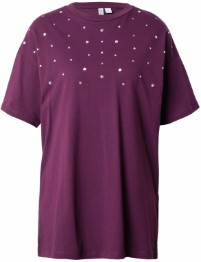 PIECES Tričko 'PCSKYLAR'  cyklaménová / strieborná