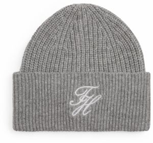 TOMMY HILFIGER Čiapky  sivá melírovaná / biela