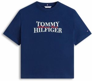 TOMMY HILFIGER Tričko 'CLASSIC'  námornícka modrá / jasne červená / biela