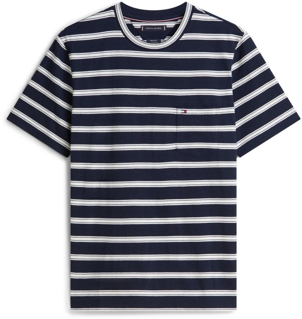 TOMMY HILFIGER Tričko 'ESS'  tmavomodrá / biela