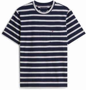 TOMMY HILFIGER Tričko 'ESS'  tmavomodrá / biela
