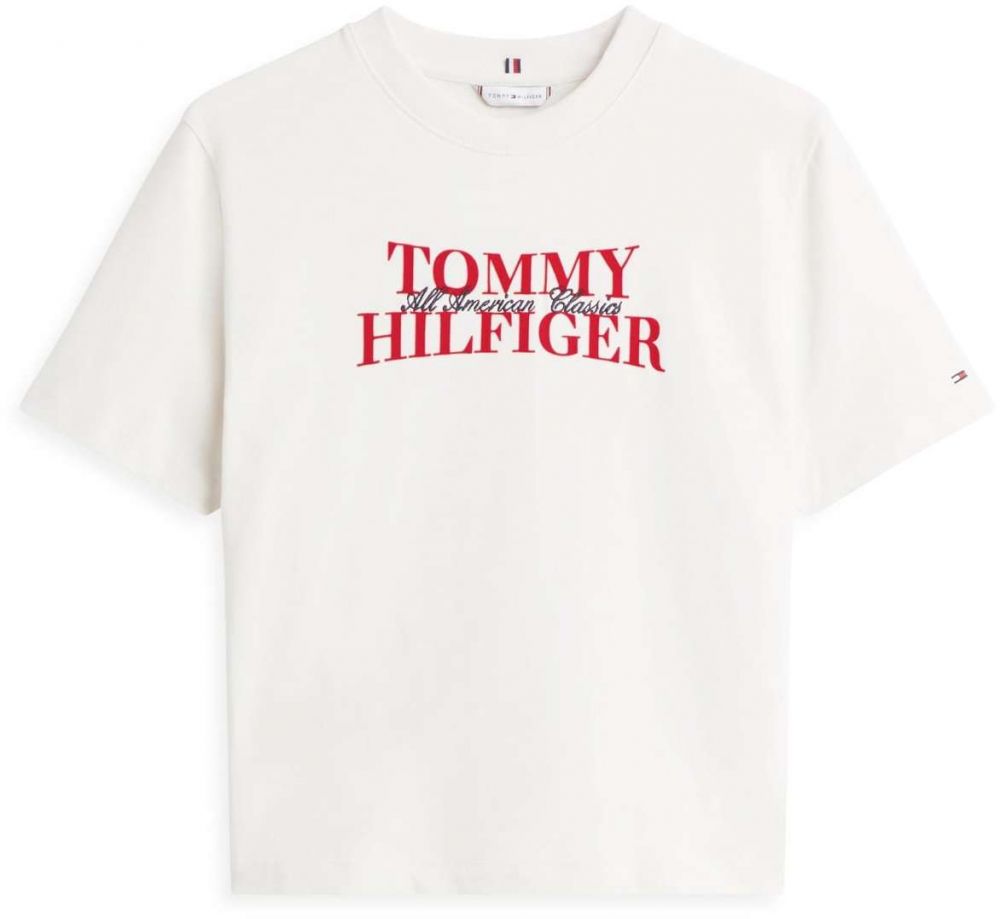 TOMMY HILFIGER Tričko 'CLASSIC'  červená / čierna / biela