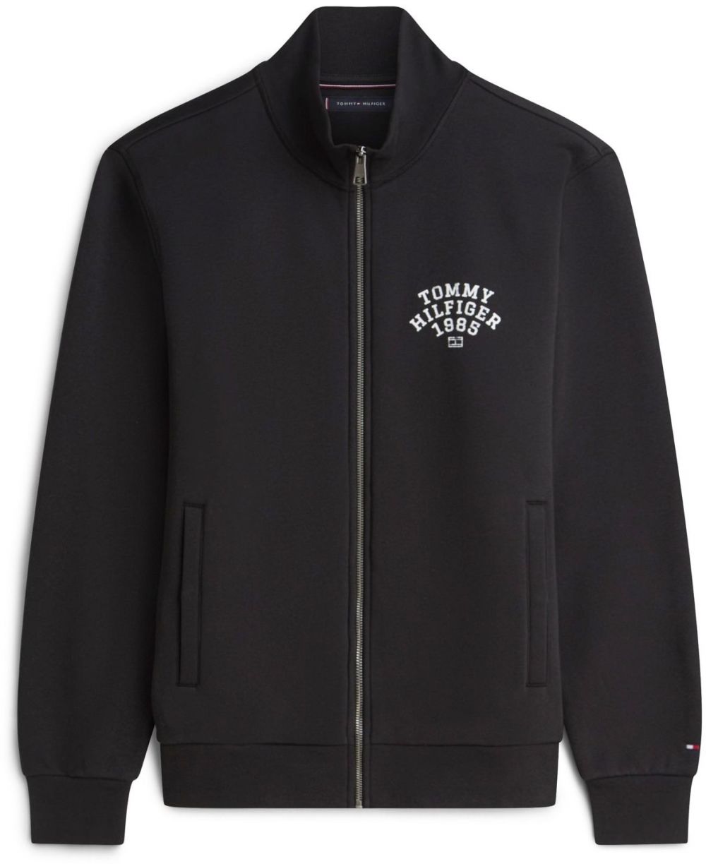 TOMMY HILFIGER Tepláková bunda  čierna / biela