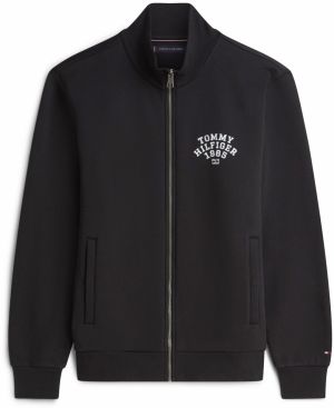 TOMMY HILFIGER Tepláková bunda  čierna / biela