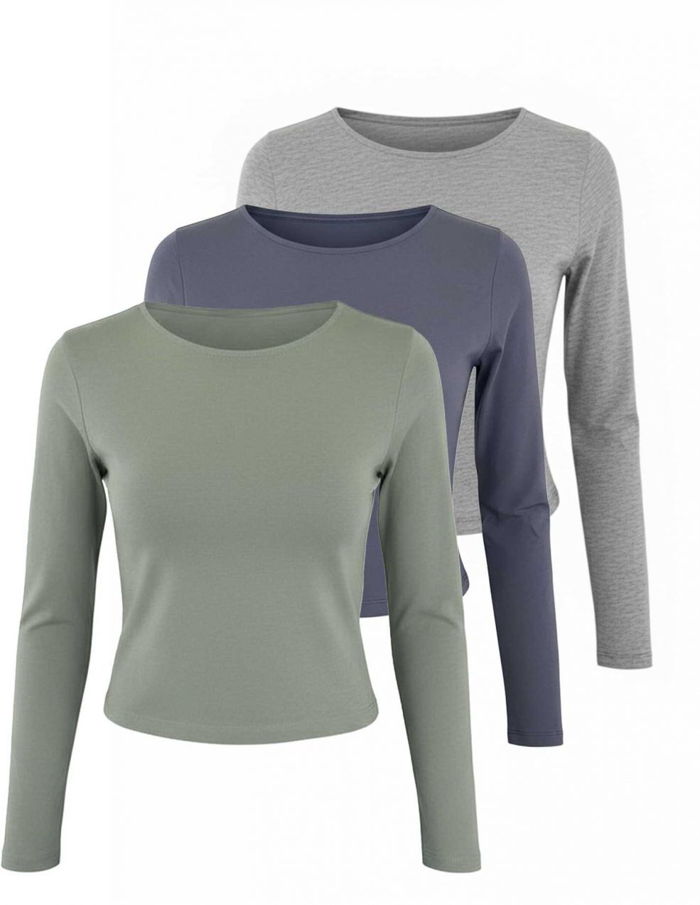 studioselect Tričko 'Blanca'  modrosivá / sivá melírovaná / mätová