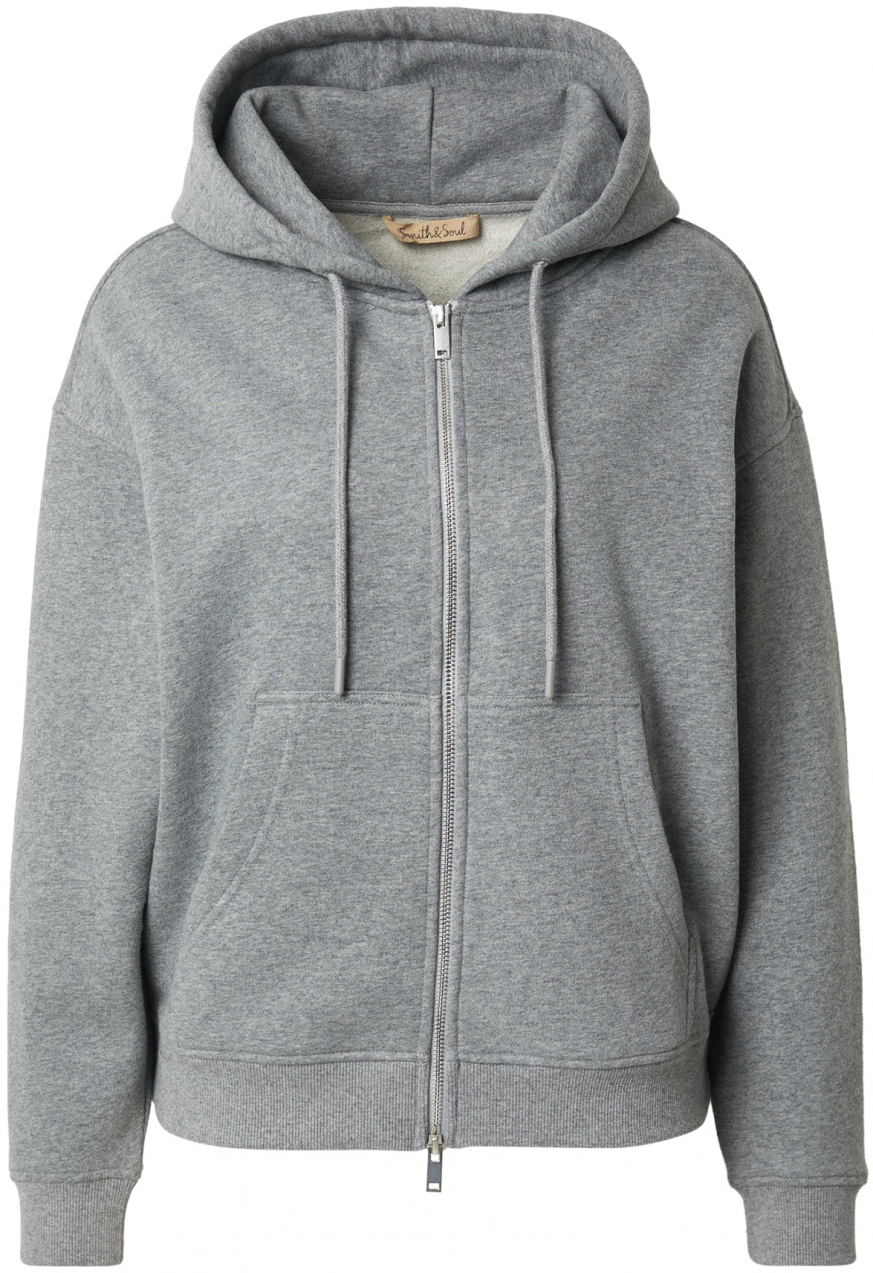 Smith&Soul Tepláková bunda 'Soul Studio'  sivá melírovaná