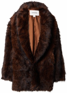 TOPSHOP Zimný kabát  čokoládová / čierna