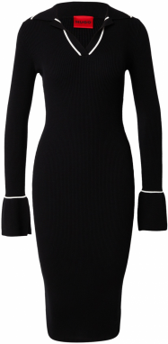 HUGO Pletené šaty 'Samury'  čierna