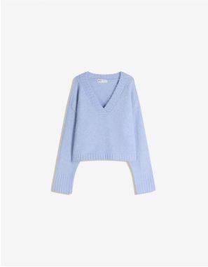 Bershka Sveter  svetlomodrá