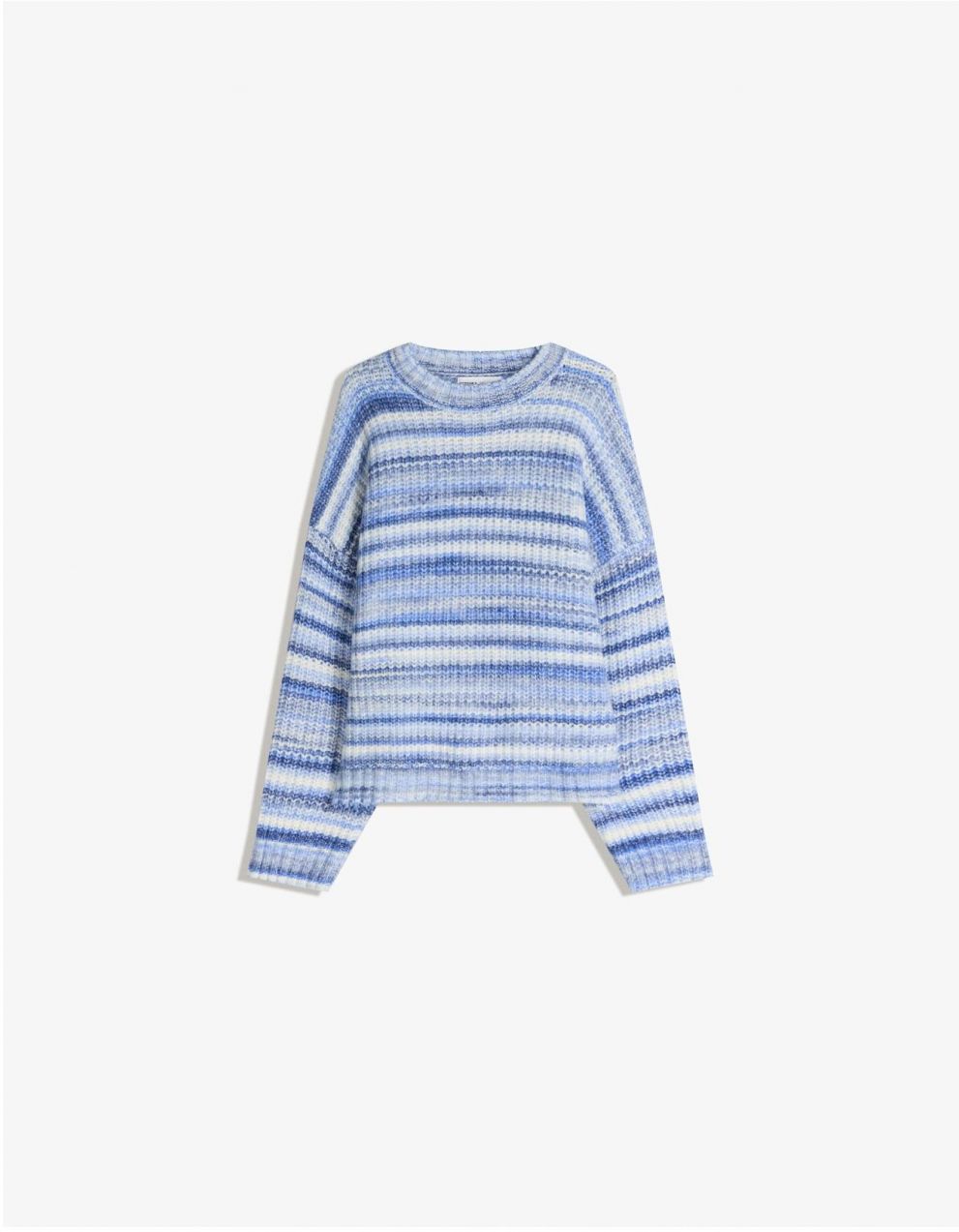 Bershka Sveter  modrá / svetlomodrá / biela