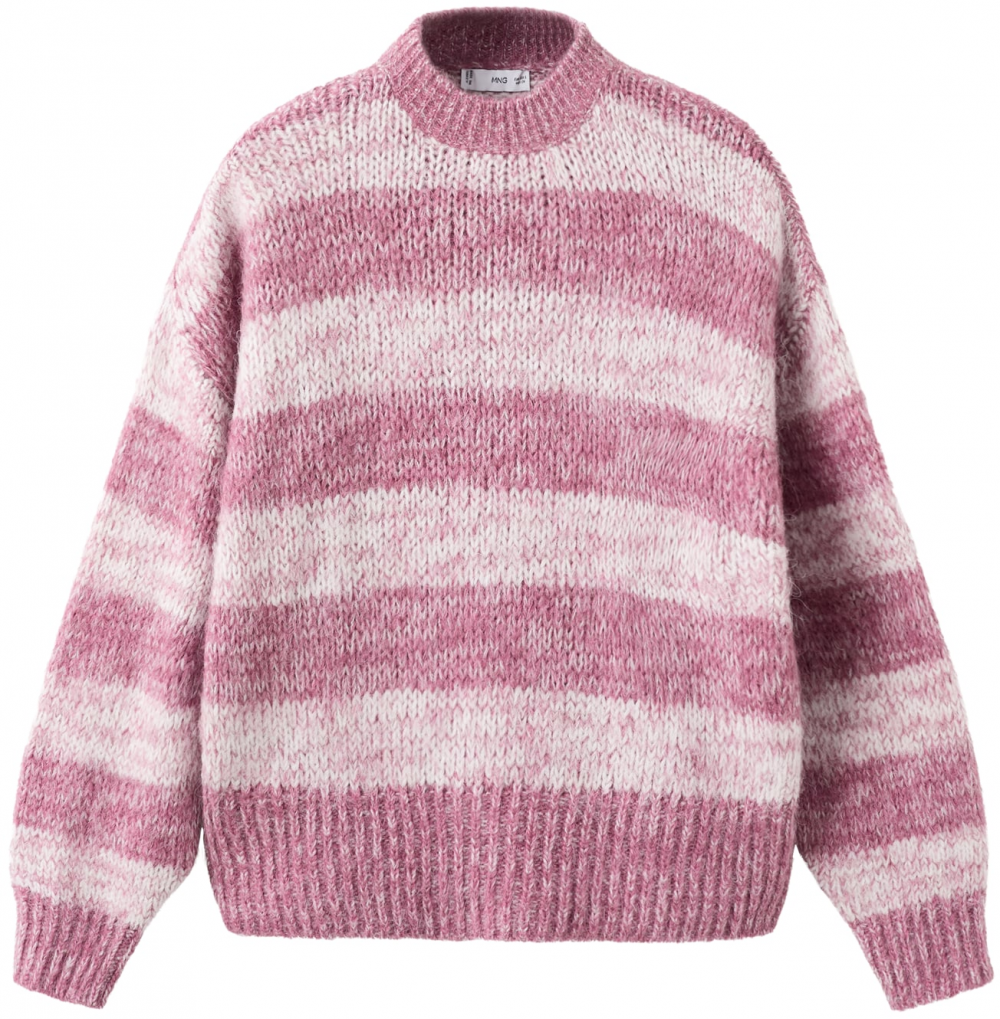 MANGO Oversize sveter 'Sunyside'  ružová / s ružovými fľakmi