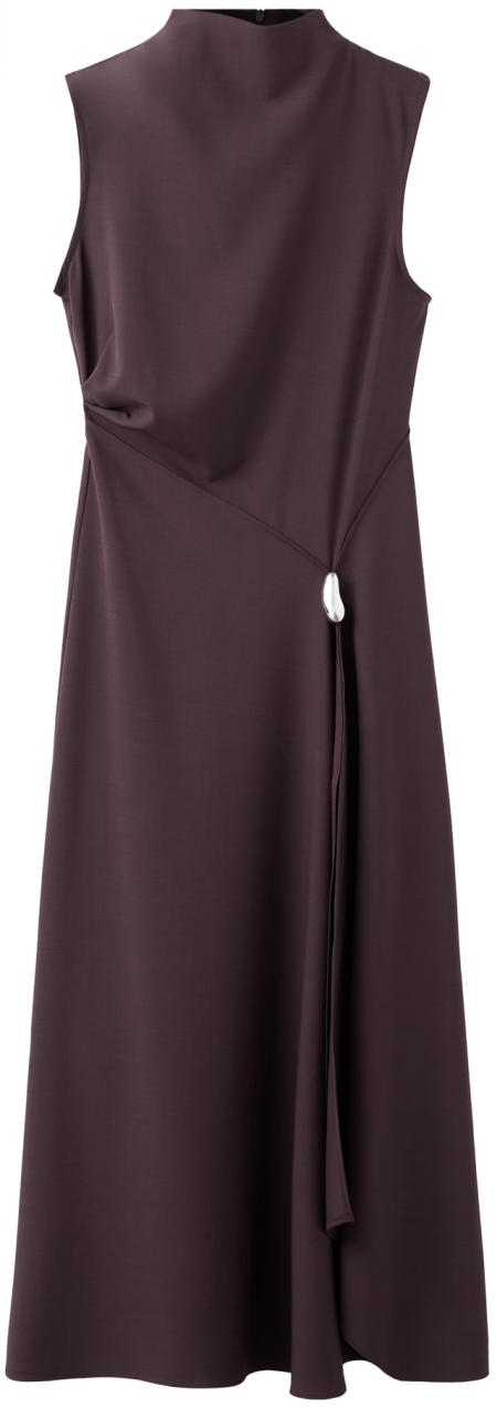 MANGO Šaty 'Elea'  tmavohnedá