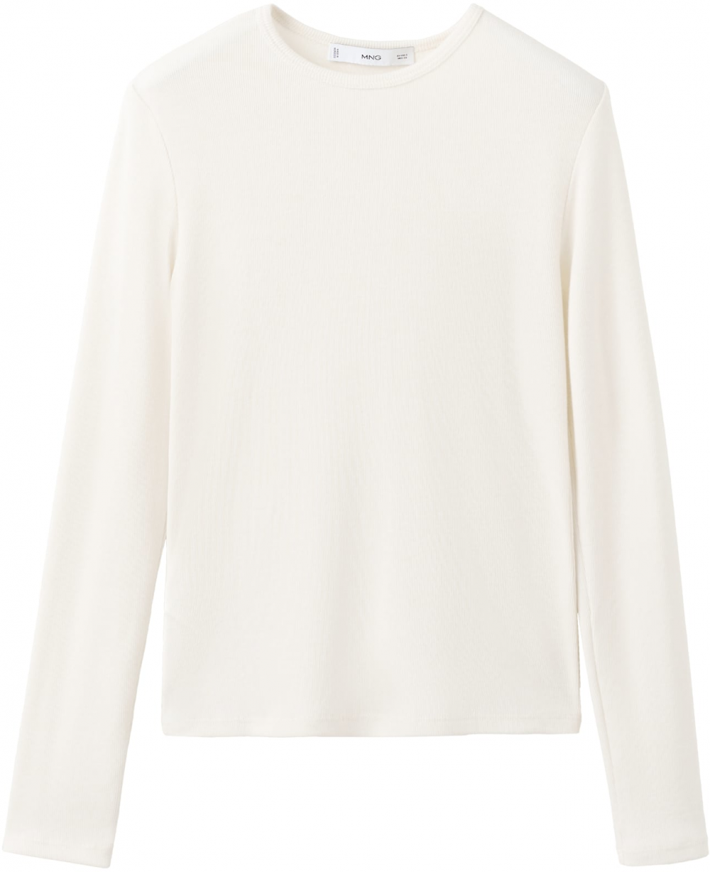 MANGO Tričko 'LILOCA'  šedobiela