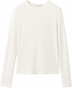 MANGO Tričko 'LILOCA'  šedobiela