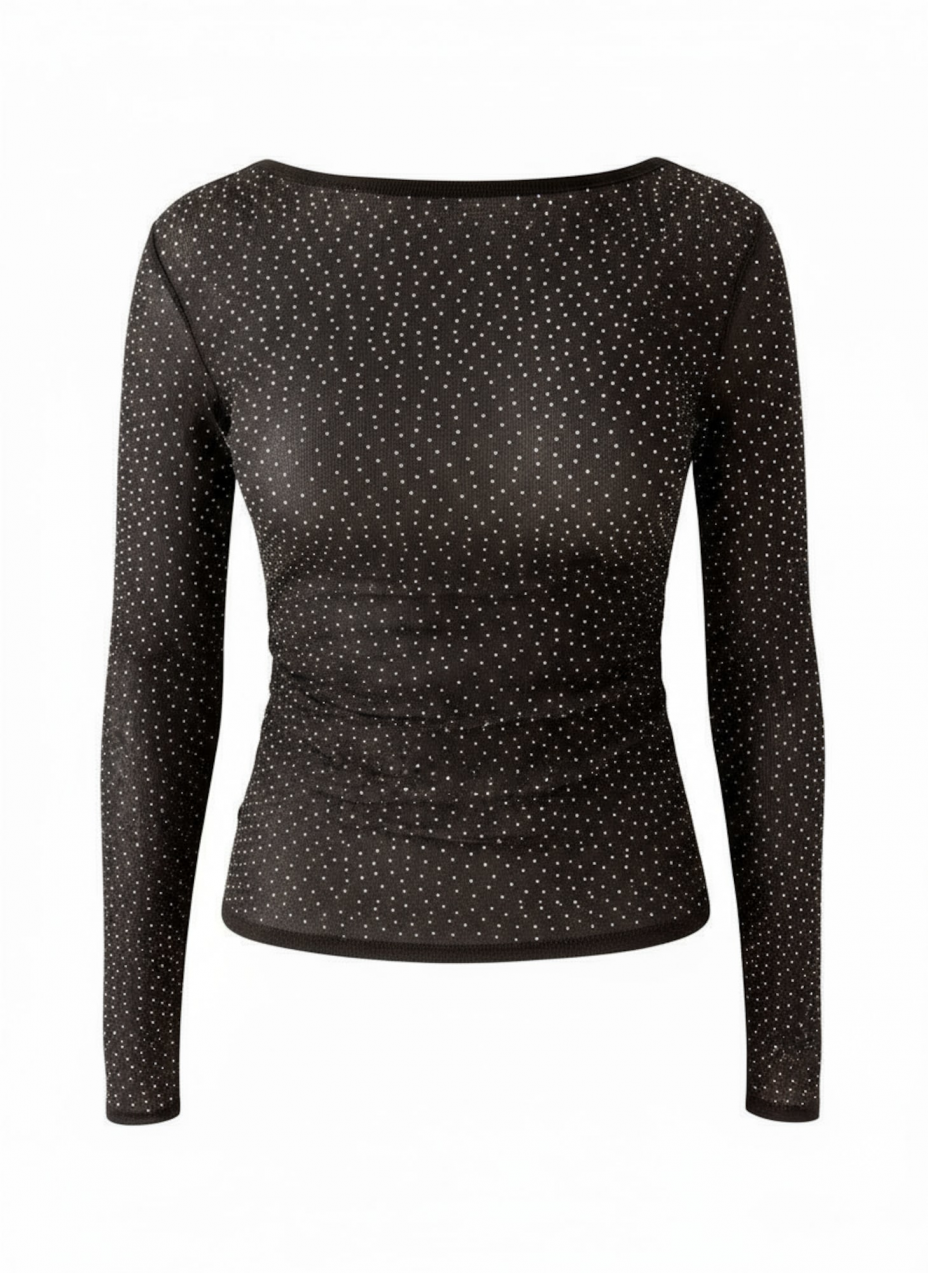 studioselect Tričko 'Ashley'  tmavohnedá / priehľadná