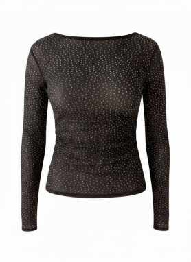 studioselect Tričko 'Ashley'  tmavohnedá / priehľadná