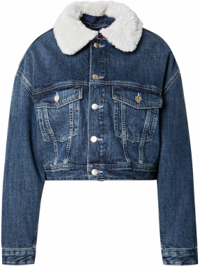 Tommy Jeans Prechodná bunda  modrá denim
