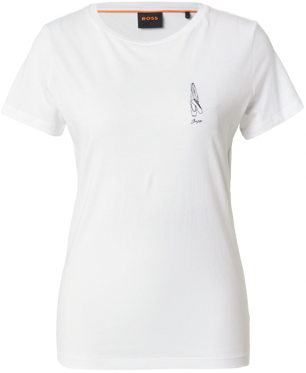 BOSS Tričko 'C_Elove_1'  čierna / biela
