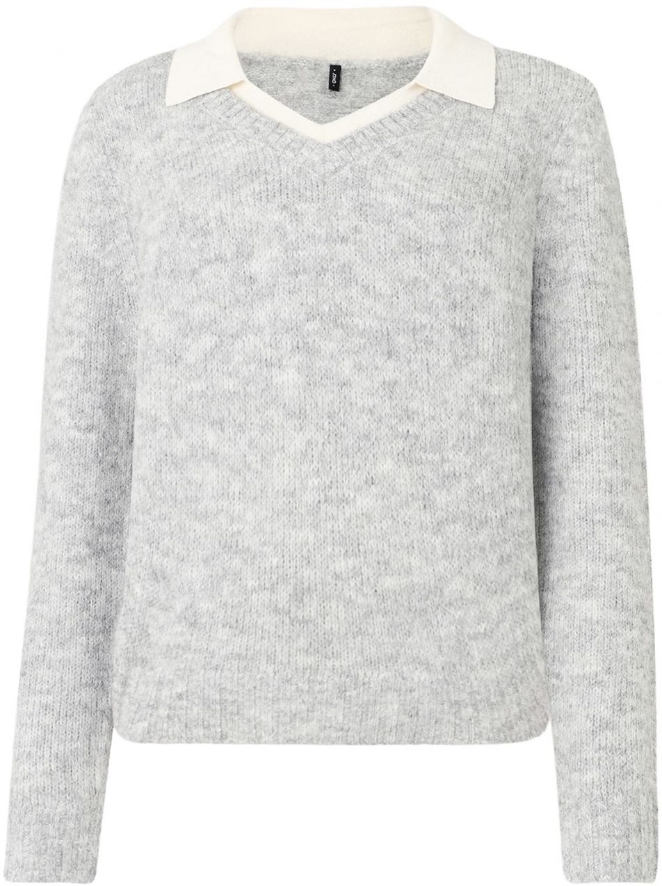 ONLY Sveter 'ONLAZU'  sivá / šedobiela