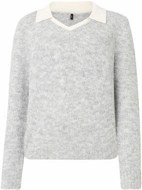 ONLY Sveter 'ONLAZU'  sivá / šedobiela